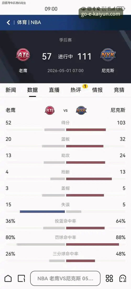揭秘尼克斯140分狂胜老鹰背后的季后赛密码：你知道这场屠杀有多恐怖吗？